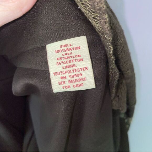 Reba Size 12 Midi Dress Brown Boho Print Sleeveless Lace Casual - Picture 5 of 9